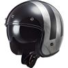 Ls2 Casco Moto Jet Cafè Racer Ls2 OF601 BOB 2 Lines Nero Lucido