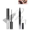 Lestpola Mascara e Eyeliner Glitter Argento, Mascara Colore Diamante Glitter Volume e Lunghezza, Liquido Matita Occhi Metallo Lucido, Lunga Durata Waterproof, Anti-sbavatura, Trucco Regalo per Donna