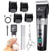Gimars Tosatrice Silenziosa per Cani Professionale, Rasoio per Cani 7000 RPM, Kit Toelettatura Animale Domestico Senza Fili, Tosatore Elettrica per Gatti Pelo Lungo Ricaricabile USB, Argento.