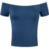 Allegra K Donna Camicia a Manica Corta Senza Spalle Top Bardot Casual Bluse Festa San Patrizio Nero L