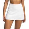 Colorfulkoala Dreamlux Gonna Corta Donna Estiva con Pantaloni Tasche a Vita Alta da Tennis Golf Running, Bianco, M