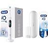 Oral-B iO 8n, Go Electric, Spazzolino Elettrico Ricaricabile, 1 Spazzolino Bianco con Tecnologia Magnetica, 1 Testina, 1 Custodia da Viaggio + Testine Ricambio, 4 Pezzi