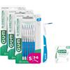 GUM BI-DIRECTION Scovolini interdentali a doppia posizione | Posizionamento a 90 gradi | pulizia dei denti e rimozione della placca | 0.9mm, ISO 2 | Taglia S | Confezione 3x6 + 1 campione gratuito
