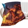 Bogosip Coperta con drago di fuoco, coperta decorativa in pile di flanella, calda, morbida, leggera, pelosa, regalo per gli amanti del drago, per ragazzi, ragazze, adolescenti, donne, per letto, divano, 101 x