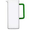 Ichendorf Milano Brocca con Manico Verde, Collezione Tube, 120 cl, Vetro Borosilicato, Fatto a Mano