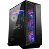 MSI MPG GUNGNIR 110M Mid-Tower Case PC Gaming (nero, 3 x 120 mm Ventole RGB, USB 3.2 Gen2 Type-C, Pannello in vetro temperato, Mystic Light RGB, ATX, m-ATX, Mini-ITX)