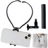 Ysnzaq GBZ - Supporto da collo per telefono, POV/Vlog, con clip per iPhone, Samsung, action cam e tutti gli smartphone, per selfie e registrazione video, rotazione a 360°, colore: nero