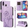 Bravoday Cover per Samsung Galaxy A20e, Custodia in PU Pelle Portafoglio Flip Schede con Slot per Carte, Magnetica Antiurto Cover per Galaxy A20e, Viola