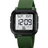 Gosasa Orologio digitale quadrato da donna e uomo, quadrante con numeri grandi, multifunzione, quadrante grande, impermeabile, unisex, Verde, Sportivo