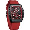 NAVIFORCE Orologio sportivo da uomo, impermeabile, cronografo, cinturino in silicone colorato, orologio da polso al quarzo con data automatica (rosso), Rosso, moderno