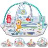 TZPAUG Tappeto Giochi Neonato, 6 in 1 Palestrina Neonato Multifunzione, Giocattoli Staccabili, Stimola Sviluppo del Neonato con Tante Attività, Arco di Gioco, 0+ Mesi