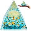 HINATAA Piramide di Orgonite, Cristalloterapia Pietre Sfera di Ametista, Pietre Chakra di Cristallo Tigre, Dell'albero Vita Piramidi Energetiche, Chakra Healing Meditazione Yoga (E)