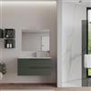 DEGHI Mobile bagno sospeso 100 cm verde cemento con lavabo e specchio - Agave Plus