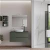 DEGHI Mobile bagno sospeso 100 cm con top verde cemento e specchio - Agave Plus