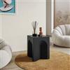 DEGHI Tavolino 35x35 cm in legno nero opaco con struttura ad arco intagliato - Dedim