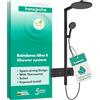 hansgrohe Raindance Alive S - Colonna doccia a risparmio idrico (EcoSmart) con miscelatore termostatico, Sistema doccia con rubinetto, doccetta, tubo, asta e soffione doccia, nero opaco, 24596670
