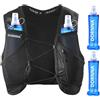 DORNNA Light Edition V1 - Zaino Trail Running + 2 borraccia mórbida 500 ml Senza BPA, Run Vest con Soft Flask, Gilet Trail Running Uomo e Donna. (Nero, M-L)