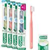 GUM Spazzolino Manuale GUM CLASSIC | Pulizia efficace | Manico Bio-Based* | Setole Morbide | 4 spazzolini (incluso 1 campione)