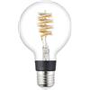 Eglo connect.z Lampadina LED Smart Home E27, G80 Globe, ZigBee, app e controllo vocale Alexa, dimmerabile, colore luce: bianco caldo, 4,9 W, design vintage in vetro trasparente a spirale