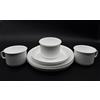 Kimmel Set di stoviglie, servizio da caffè, stoviglie in plastica, 3 tazze, piatti da 14 cm e piatto da 18 cm, plastica bianca