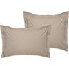 Nuit Des Rêves Lussuoso set di federe Oxford Satin (2 pezzi), 80 x 80 cm, 100% raso di cotone, 125 g/m², elegante colore beige, perfetto per comfort e stile