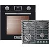 Kaiser forno a gas EG 6374 SP + KCG 6383, bianco Forno a gas/piano cottura 60 cm in vetro nero, autoportante, arrostimento, griglia, aria calda, autopulente