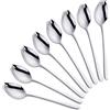 SBOMHS Do Buy 8 Pezzi (3 in 1: Forchetta Cucchiaio Coltello) Spork Set di Posate Acciaio Inox (Argento)