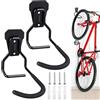 WuGU Appendi Bici da Muro, 2 Pezzi Porta Bici da Muro, Supporto per Biciclette da Parete Gancio per Bicicletta per Appendere Biciclette Verticale, per Casa Garage Cantina Shed, Nero