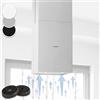 Klarstein Structura - Cappa a Isola, Classe Energetica: A, Scarico o Ricircolo, 3 Livelli, Ricambio d'Aria: 641 m³/h max., 41 x 35,5 cm, Luce LED, Filtri ai Carboni Opzionali, Acciaio Inox