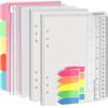 Harphia Set di fogli formato A5, 6 fori, 90 fogli di carta con adesivi e separatori, inserti per agenda con tasche per quaderni ricaricabili in formato A5, punti