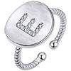 Suplight Donna Anello Aperto Regolabile Fascia Lettera I‎niziale Maiuscola Nome Alfabeto A-Z Gioiello alla Moda Delicato Placcato Platino Regalo Natale San Valentino Argento Lettera E