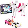 Goorder Giocattoli per bambini dai 3 agli 8 anni, trasformando l'auto a forma di unicorno, deformazione automatica delle connessioni magnetiche, giocattolo per bambini, 3-7 anni, giocattolo educativo,