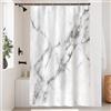 Uiiooazy Tenda Doccia Antimuffa, Tenda da Doccia 120x180cm Grigio Chiaro Effetto Marmo Bianco Moderno Tende da Bagno Tessuto Lavabile Impermeabile Poliestere Tende per Vasca da Bagno con 8 Anelli