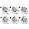 HiBay 6x Faretti LED da Incasso per Cartongesso GU10 5W Bianchi 220V Bianca Calda 3000K Faretti da Incasso Rotondi Bianchi Faretti Led Soffitto con Lampadine GU10