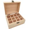 Anktily Scatola portaoggetti in legno grezzo con 12 scomparti, 15 x 12 x 9 cm, scatola non verniciata con coperchio a cerniera per piccoli ricordi e gioielli