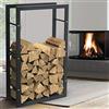 BAKAJI Portalegna Verticale Supporto Scaffale Rettangolare in Metallo Porta Legna da Interno Esterno Legnaia Casa Giardino per Camino Caminetto Stufa Design Moderno (100 x 25 x 60 cm)