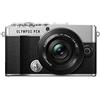 OM SYSTEM Kit fotocamera Olympus PEN E-P7, sensore 20 MP, schermo HD LCD inclinabile, 4K, Wi-Fi, controllo profilo colore e monocolore, argento comprende obiettivo M.Zuiko Digital ED 14-42mm EZ nero