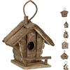 Relaxdays Reladays Casetta per Uccelli, da Appendere, Legno Non Trattato, Balcone, Giardino, HLP 28,5x20,5x17,5 cm, Naturale