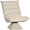 HOMCOM Poltrona in Tessuto Imbottita Girevole a 360° e Reclinabile a 3 Livelli 62x62x95cm, Beige|Aosom