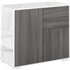 HOMCOM Credenza Multiuso Moderna con 2 Cassetti e 2 Armadietti, Apertura a Pressione, Mobile per Soggiorno, Cucina, Ufficio|Aosom Italy