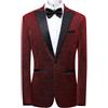 Generisch Giacca da uomo per cantanti, slim fit, da palcoscenico, formale, in cotone, smoking blazer, per smoking, stile moderno, elasticizzato, per palcoscenico, matrimonio, Colore: rosso, M