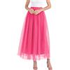Generic Tutu Rock da donna in tulle, colore verde, lungo, per carnevale, gonna in tulle, elegante, vintage, in tulle, a rete, per tutti i giorni, per ballo di fine anno, in tulle, arancione, da donna, b, M