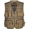 DSJJ Giacca Gilet con Multi-Tasca Uomo Viaggio Pesca All'Aperto Senza Maniche Gilet da Lavoro Traspirante Fresco Asciugatura Rapida Maglia (Kaki,2XL (Asian Size 5XL))