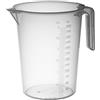 PIAZZA - Caraffa Graduata Professionale in Plastica con Manico Aperto, Capacità 3L, Brocca per Acqua e Liquidi Alimentari - Misurino Graduato per Pesare Alimenti con Bilancia da Cucina, Made in Italy