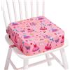 TOTIDYH Rialzo Sedia Bambini Da Tavolo Riduttore Portatile Alzasedia Per Bambini Alzatina Sedia Cuscino con 2 Cinture Di Sicurezza(Principessa Rosa)