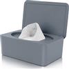 Vonsera Contenitore per salviettine umidificate, mantiene i panni freschi, dispenser per salviette umide per bambini, scatola umida ricaricabile con coperchio, contenitore per la casa e l'ufficio, grigio