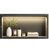 BernkotDoccia a muro in acciaio inox, nicchia impermeabile con luce a LED, doccia incorporata 60x30x10 cm, letto singolo, nero