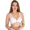 BeMyco Reggiseno Donna Senza Ferretto - Coppa B Imbottita, Reggiseno in Pizzo Elegante e Comodo - Spalline Larghe Regolabili, Sostegno Naturale (IT, Taglia della coppa & Taglia della fascia, B, 2, Bianco)