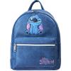 Disney Stitch Zaino Donna Ragazze Adolescenti, Mini Zaino da Viaggio, Borsa Moda con Doppio Cinturino(Blu)