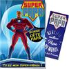 Afie 65-1326BFP - Biglietto con segnalibro argentato, lucido, super Papa del mondo e dell'universo Supereroi Pères Juin, con busta inclusa, prodotto in Francia